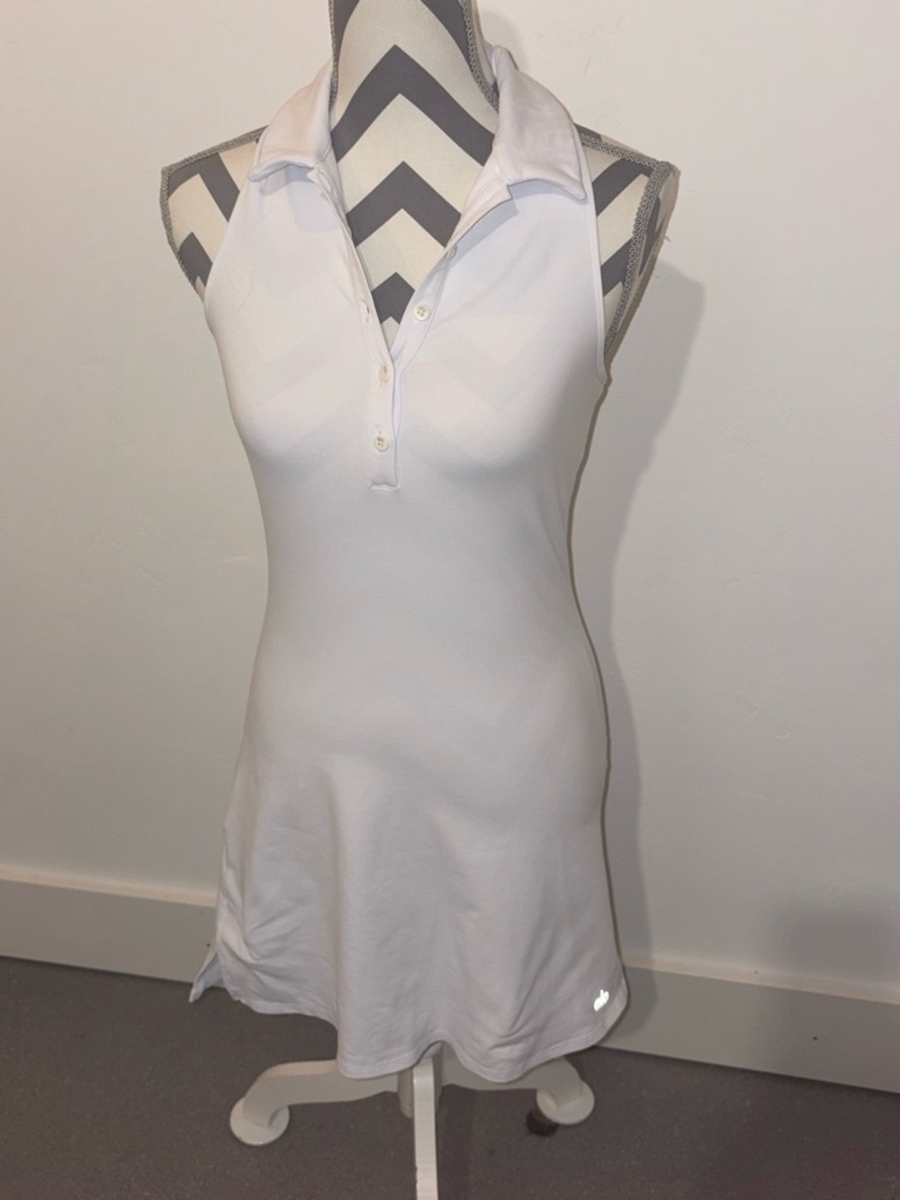ALO Yoga White Mini Polo Dress